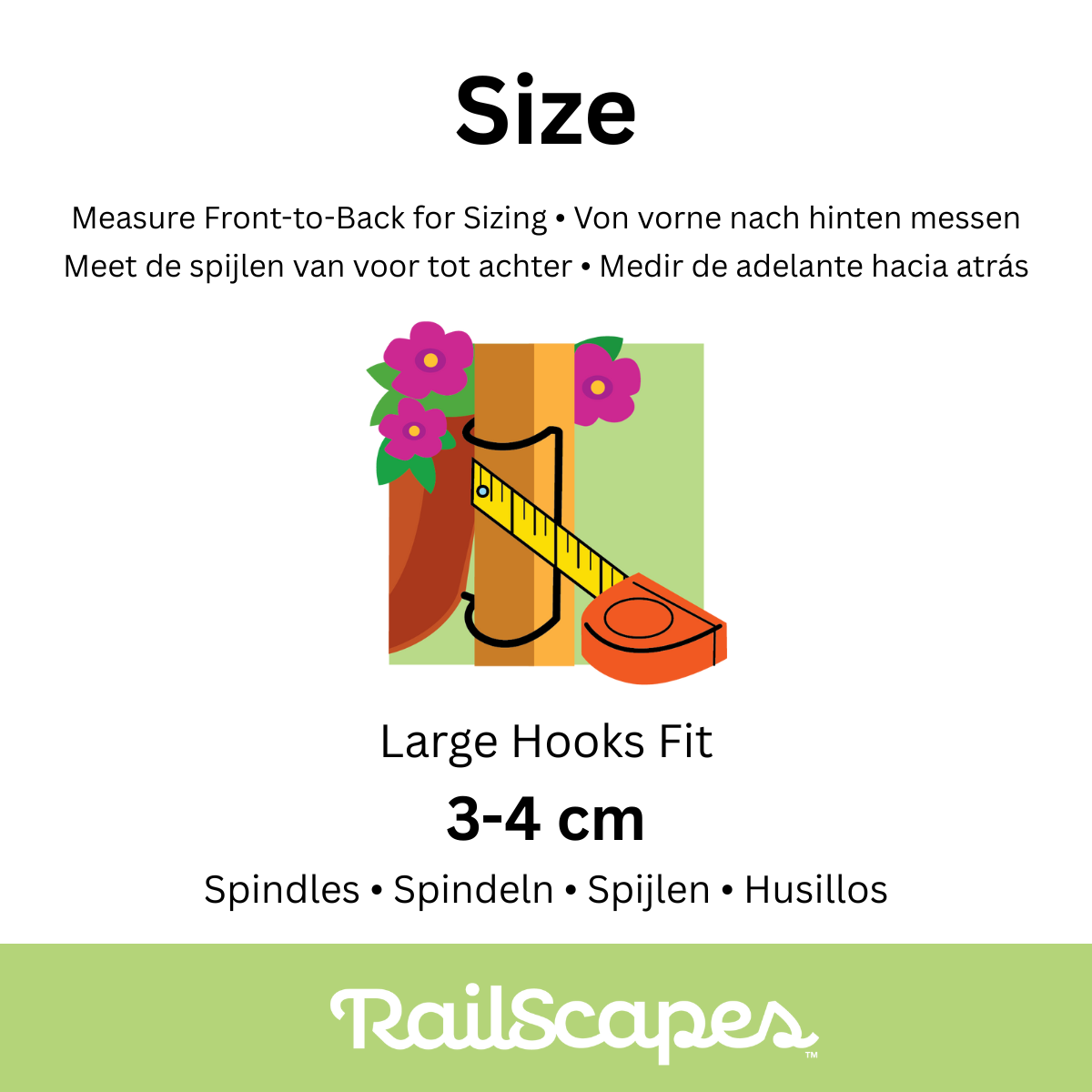 6 Pack - RailScapes Pinza para plantas - Barras anchas