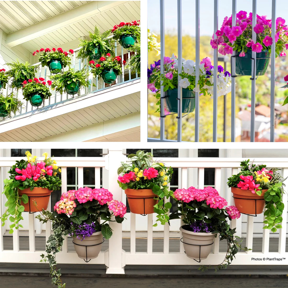Plant Removable Railing RailScapes Plant Clip: Vertical gardening with railing plant holders ...