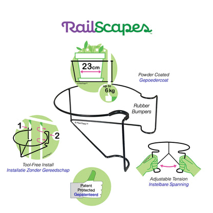 Paquet de 3 - RailScapes porte-plantes - Barres étroites